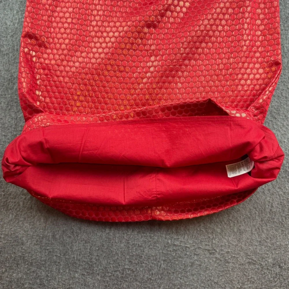 Gap Kids Dress Girls XXL 14-16 Red Gold Metallic Textured Dot Short Sleeve Shift
